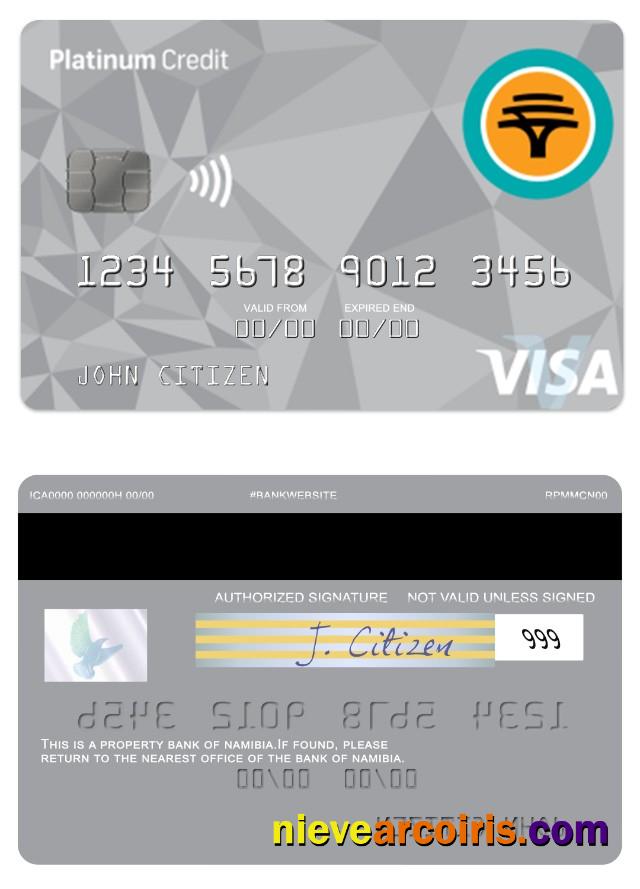Namibia First National Bank platinum credit visa card